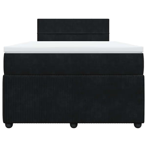 Κρεβάτι Boxspring με Στρώμα Μαύρο 120 x 200 εκ. Βελούδινο