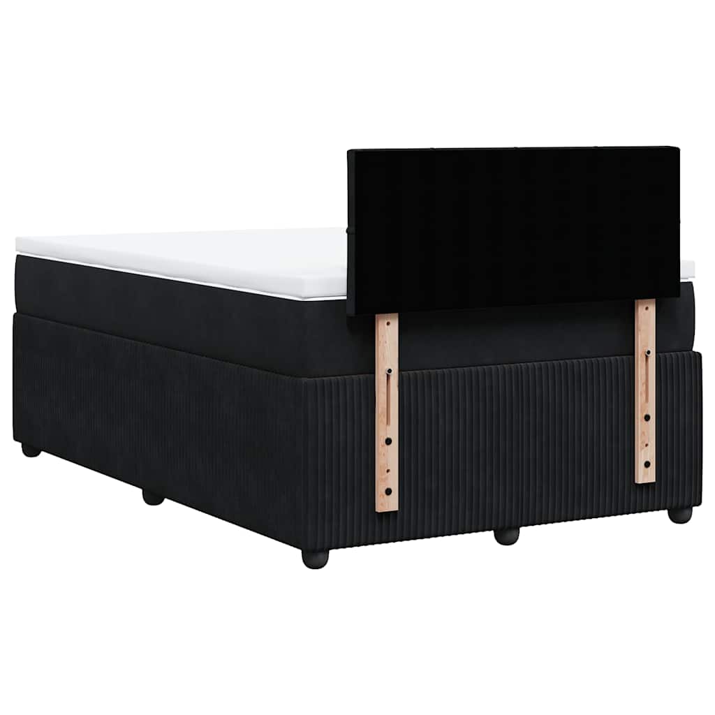 Κρεβάτι Boxspring με Στρώμα Μαύρο 120 x 200 εκ. Βελούδινο