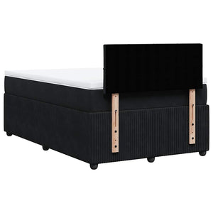 Κρεβάτι Boxspring με Στρώμα Μαύρο 120 x 200 εκ. Βελούδινο