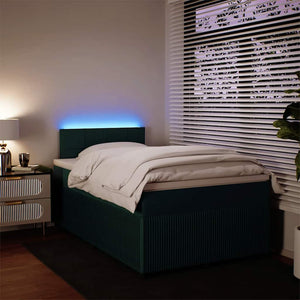 Κρεβάτι Boxspring με Στρώμα Σκούρο Πράσινο 120x200εκ. Βελούδινο - Pakobazaar