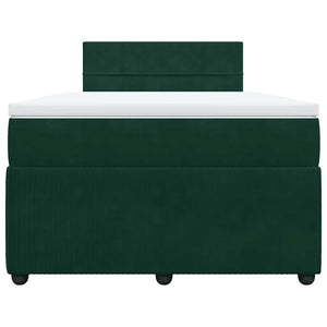 Κρεβάτι Boxspring με Στρώμα Σκούρο Πράσινο 120x200εκ. Βελούδινο - Pakobazaar