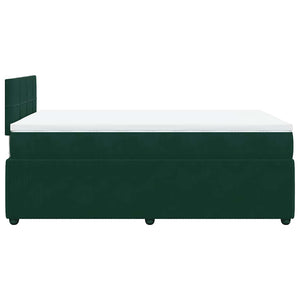 Κρεβάτι Boxspring με Στρώμα Σκούρο Πράσινο 120x200εκ. Βελούδινο - Pakobazaar
