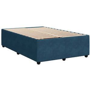 Κρεβάτι Boxspring με Στρώμα Μπλε 120x200 εκ. Βελούδινο - Pakobazaar