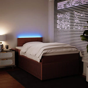 Κρεβάτι Boxspring με Στρώμα Ροζ 120x200 εκ. Βελούδινο - Pakobazaar