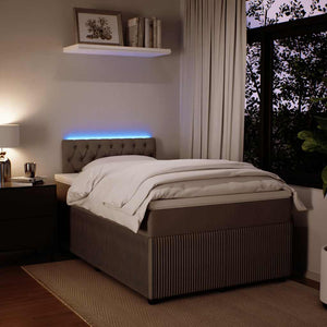 Κρεβάτι Boxspring με Στρώμα Ανοιχτό Γκρι 120x200 εκ. Βελούδινο - Pakobazaar