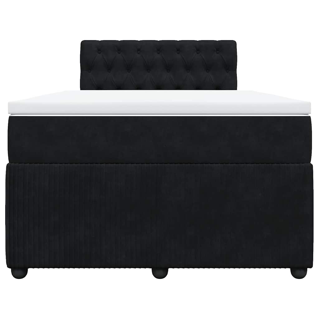 Κρεβάτι Boxspring με Στρώμα Μαύρο 120 x 200 εκ. Βελούδινο