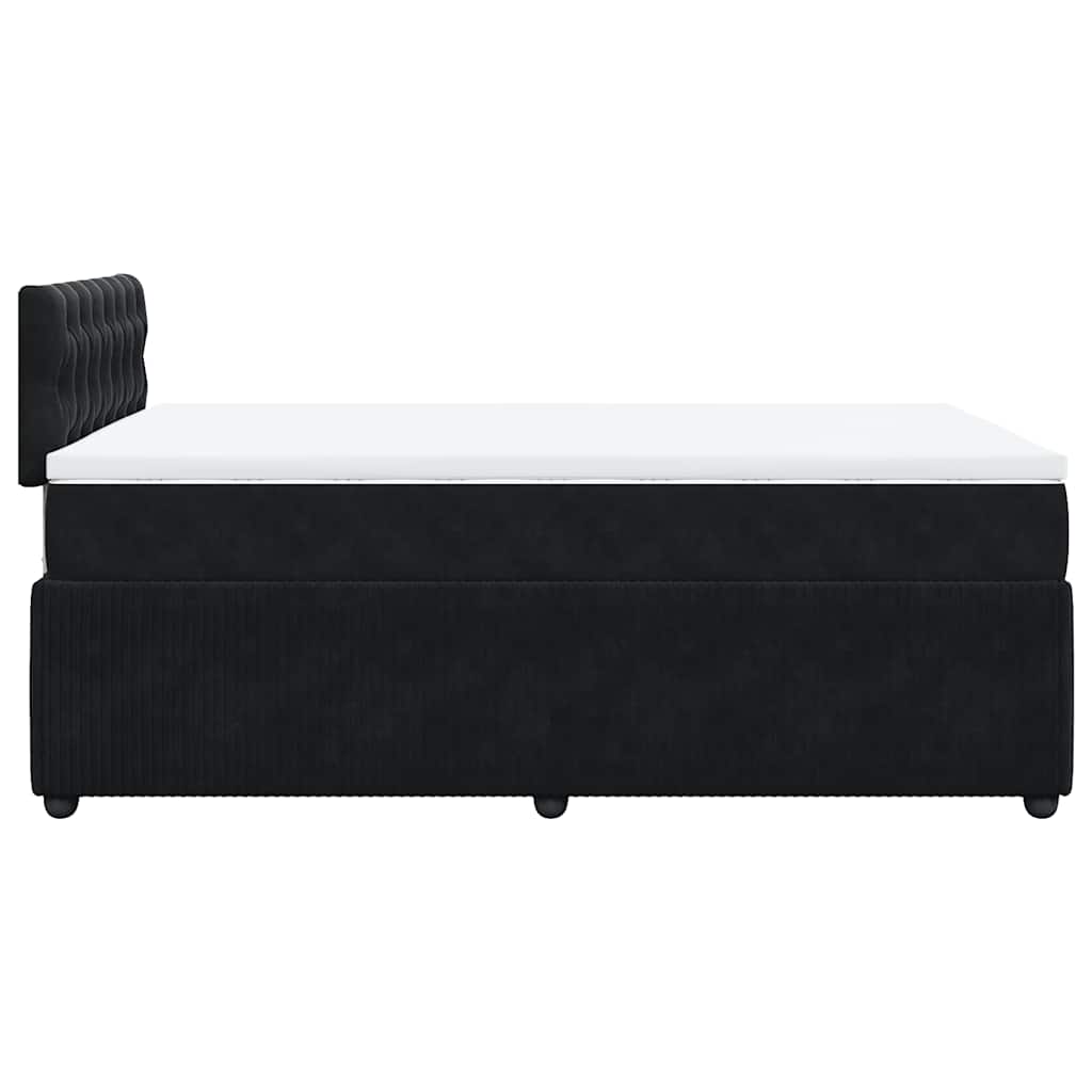 Κρεβάτι Boxspring με Στρώμα Μαύρο 120 x 200 εκ. Βελούδινο