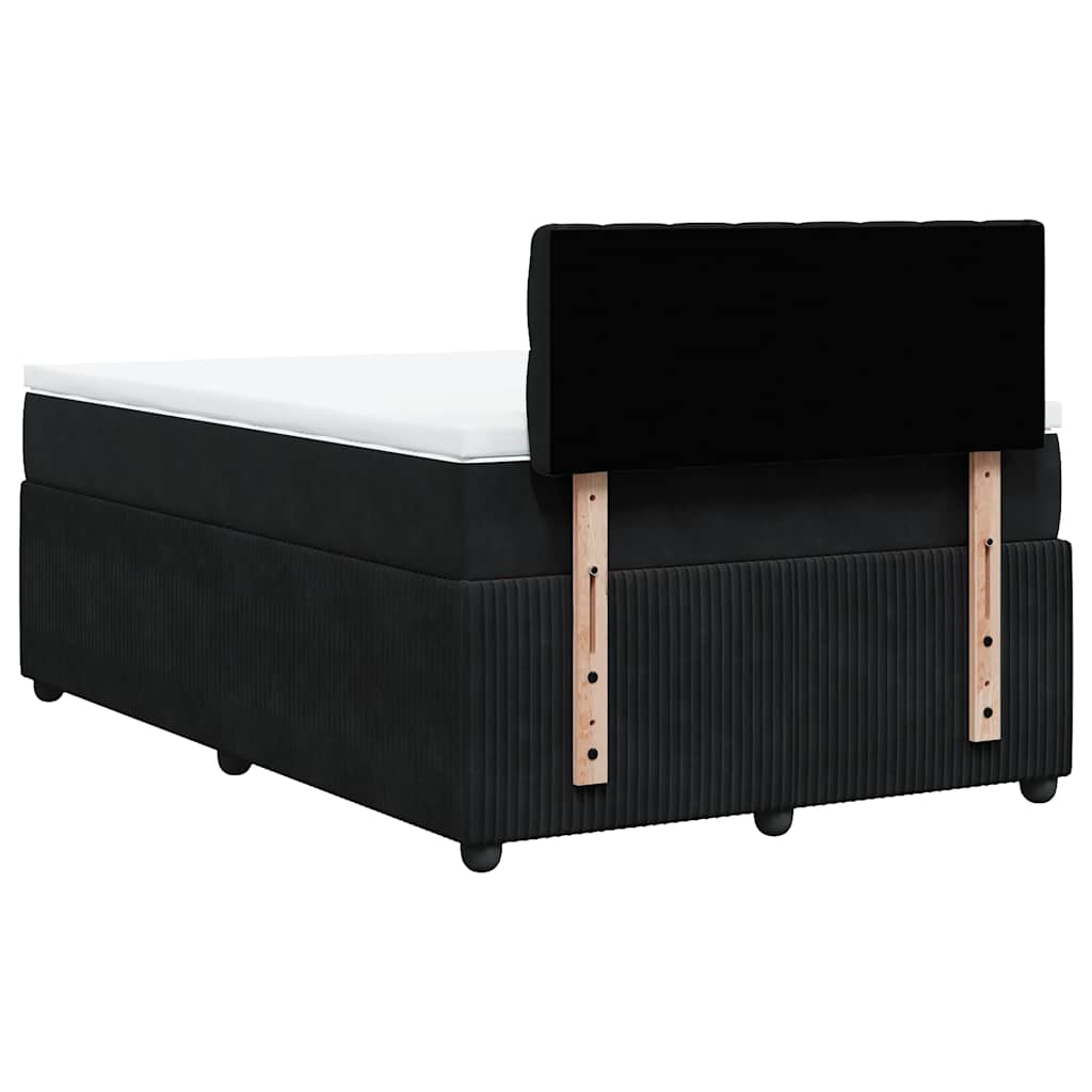 Κρεβάτι Boxspring με Στρώμα Μαύρο 120 x 200 εκ. Βελούδινο