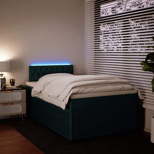 Κρεβάτι Boxspring με Στρώμα Σκούρο Πράσινο 120x200εκ. Βελούδινο - Pakobazaar
