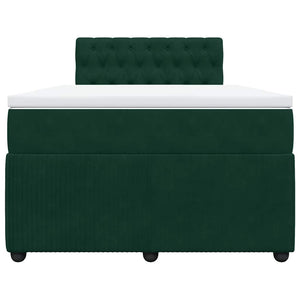Κρεβάτι Boxspring με Στρώμα Σκούρο Πράσινο 120x200εκ. Βελούδινο - Pakobazaar
