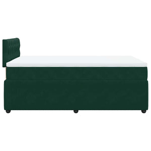 Κρεβάτι Boxspring με Στρώμα Σκούρο Πράσινο 120x200εκ. Βελούδινο - Pakobazaar