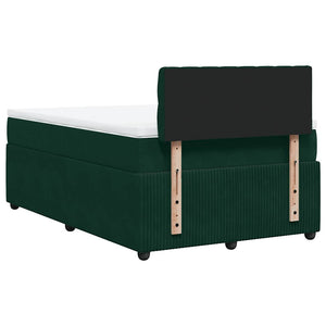 Κρεβάτι Boxspring με Στρώμα Σκούρο Πράσινο 120x200εκ. Βελούδινο - Pakobazaar