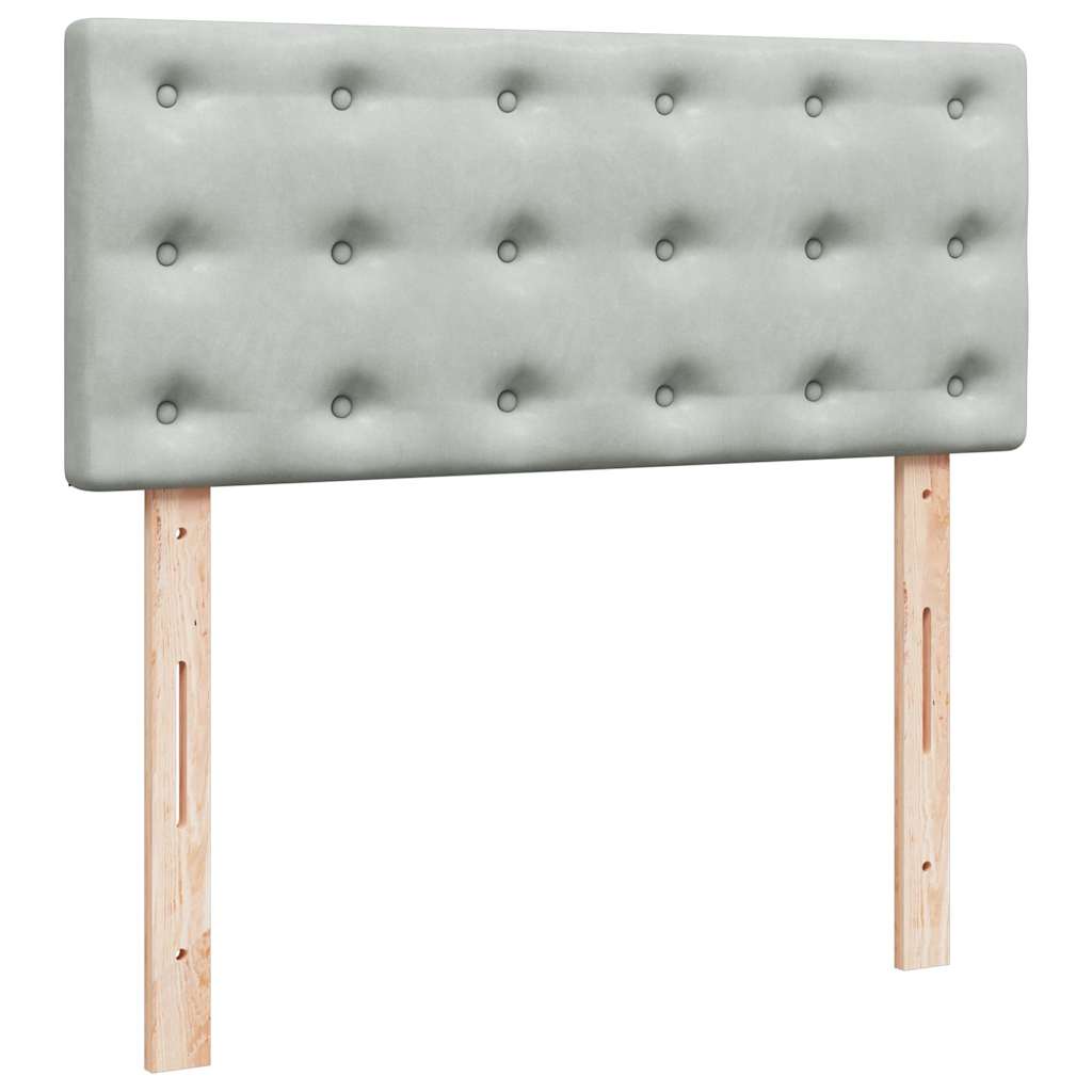 Κρεβάτι Boxspring με Στρώμα Ανοιχτό Γκρι 120x200 εκ. Βελούδινο - Pakobazaar