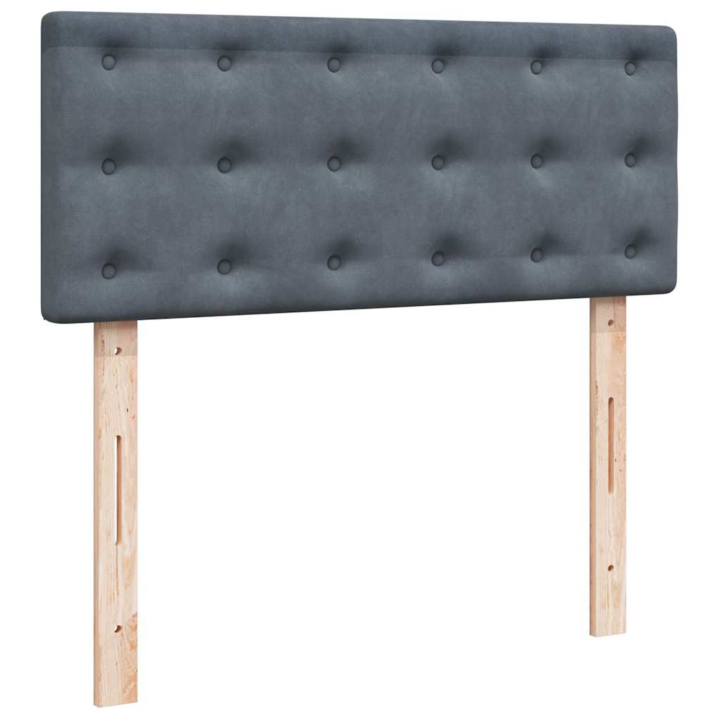 Κρεβάτι Boxspring με Στρώμα Σκούρο Γκρι 120x200 εκ. Βελούδινο - Pakobazaar