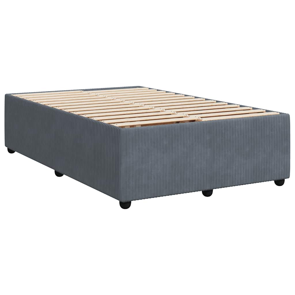 Κρεβάτι Boxspring με Στρώμα Σκούρο Γκρι 120x200 εκ. Βελούδινο - Pakobazaar