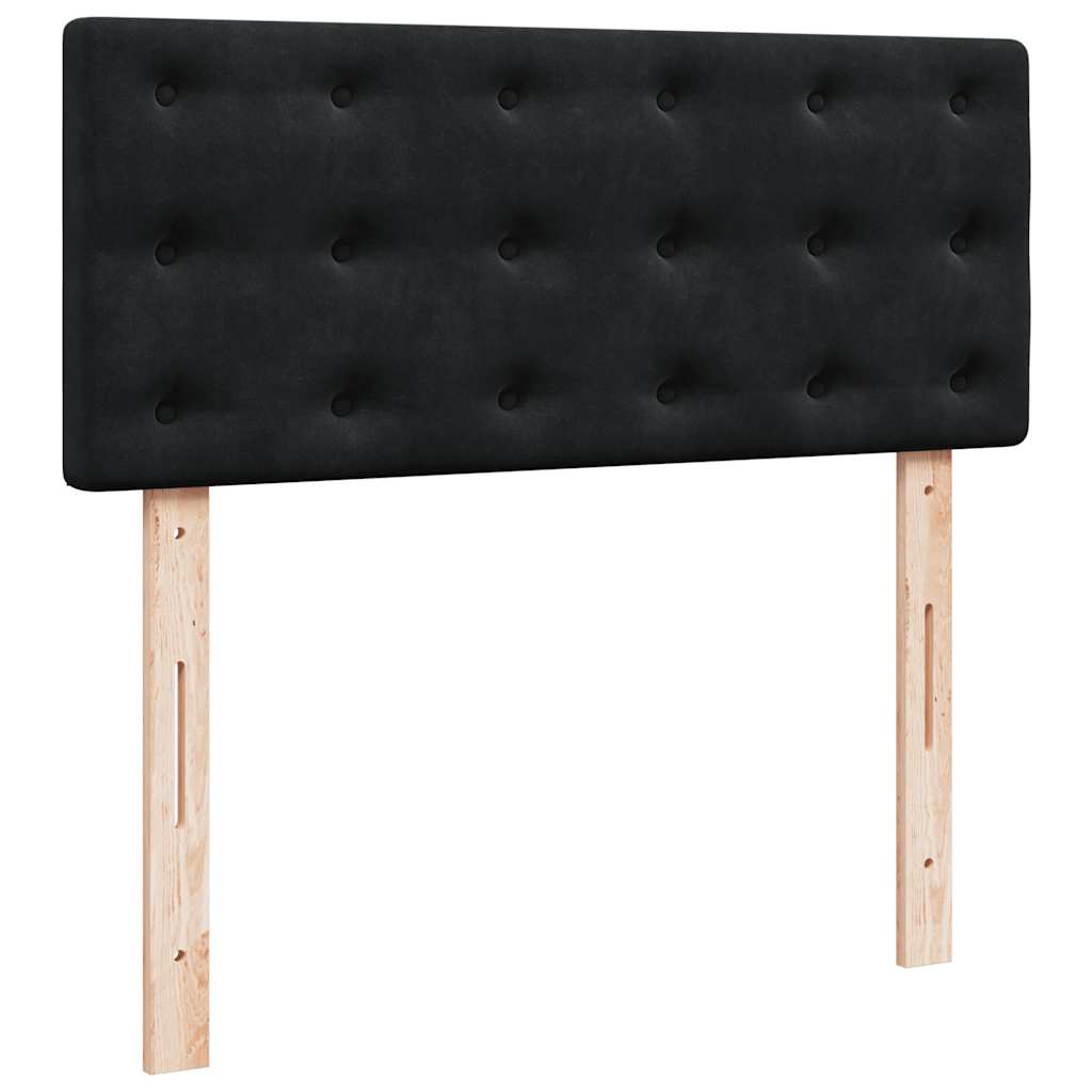 Κρεβάτι Boxspring με Στρώμα Μαύρο 120 x 200 εκ. Βελούδινο
