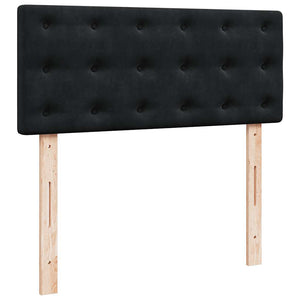 Κρεβάτι Boxspring με Στρώμα Μαύρο 120 x 200 εκ. Βελούδινο