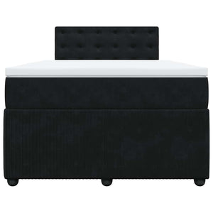 Κρεβάτι Boxspring με Στρώμα Μαύρο 120 x 200 εκ. Βελούδινο