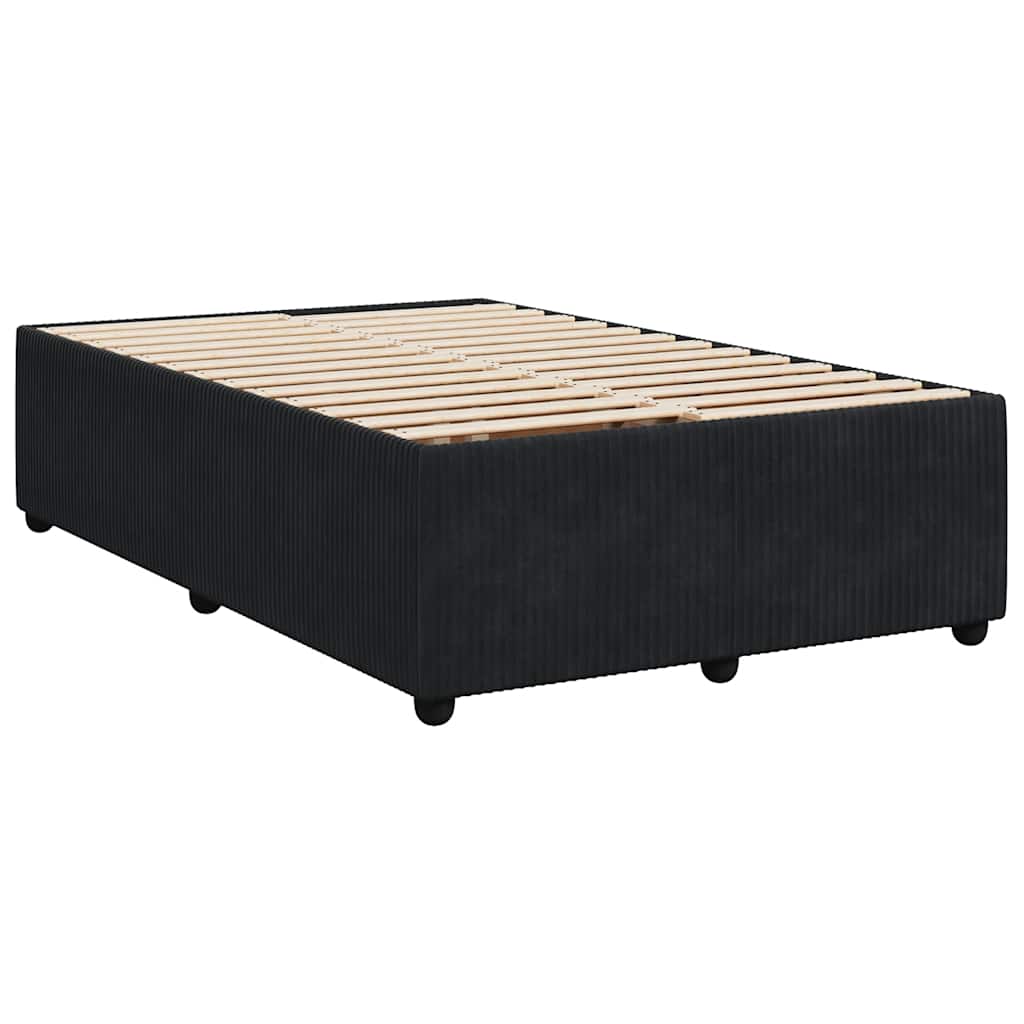 Κρεβάτι Boxspring με Στρώμα Μαύρο 120 x 200 εκ. Βελούδινο
