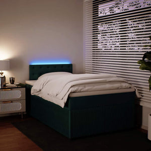 Κρεβάτι Boxspring με Στρώμα Σκούρο Πράσινο 120x200εκ. Βελούδινο - Pakobazaar