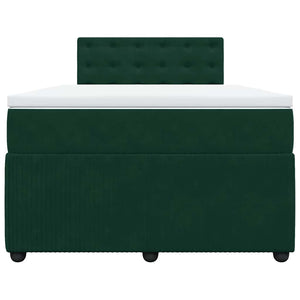 Κρεβάτι Boxspring με Στρώμα Σκούρο Πράσινο 120x200εκ. Βελούδινο - Pakobazaar