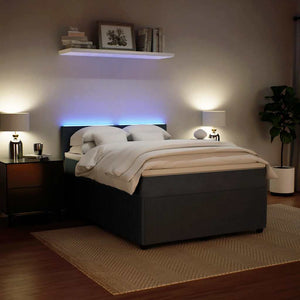 Κρεβάτι Boxspring με Στρώμα Σκούρο Γκρι 140x190 εκ. Βελούδινο - Pakobazaar