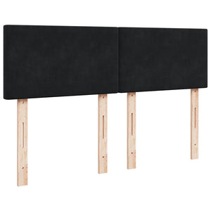 Κρεβάτι Boxspring με Στρώμα Μαύρο 140x190 εκ. Βελούδινο - Pakobazaar