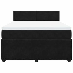 Κρεβάτι Boxspring με Στρώμα Μαύρο 140x190 εκ. Βελούδινο - Pakobazaar