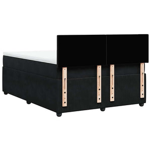 Κρεβάτι Boxspring με Στρώμα Μαύρο 140x190 εκ. Βελούδινο - Pakobazaar