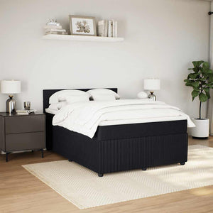 Κρεβάτι Boxspring με Στρώμα Μαύρο 140x190 εκ. Βελούδινο - Pakobazaar