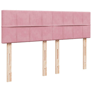 Κρεβάτι Boxspring με Στρώμα Ροζ 140x190 εκ. Βελούδινο - Pakobazaar