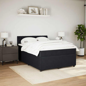 Κρεβάτι Boxspring με Στρώμα Μαύρο 140x190 εκ. Βελούδινο - Pakobazaar