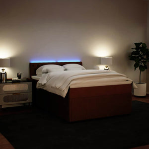 Κρεβάτι Boxspring με Στρώμα Ροζ 140x190 εκ. Βελούδινο - Pakobazaar