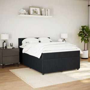 Κρεβάτι Boxspring με Στρώμα Μαύρο 140x190 εκ. Βελούδινο - Pakobazaar