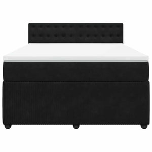 Κρεβάτι Boxspring με Στρώμα Μαύρο 140x190 εκ. Βελούδινο - Pakobazaar