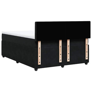 Κρεβάτι Boxspring με Στρώμα Μαύρο 140x190 εκ. Βελούδινο - Pakobazaar