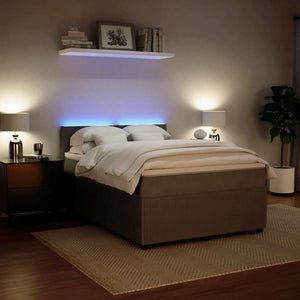 Κρεβάτι Boxspring με Στρώμα Ανοιχτό Γκρι 140x200 εκ. Βελούδινο