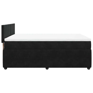 Κρεβάτι Boxspring με Στρώμα Μαύρο 140x200 εκ. Βελούδινο - Pakobazaar