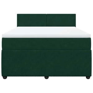 Κρεβάτι Boxspring με Στρώμα Σκούρο Πράσινο 140x200εκ. Βελούδινο - Pakobazaar