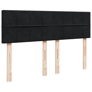 Κρεβάτι Boxspring με Στρώμα Μαύρο 140x200 εκ. Βελούδινο - Pakobazaar