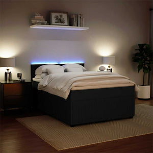 Κρεβάτι Boxspring με Στρώμα Μαύρο 140x200 εκ. Βελούδινο - Pakobazaar