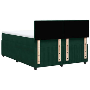 Κρεβάτι Boxspring με Στρώμα Σκούρο Πράσινο 140x200εκ. Βελούδινο - Pakobazaar