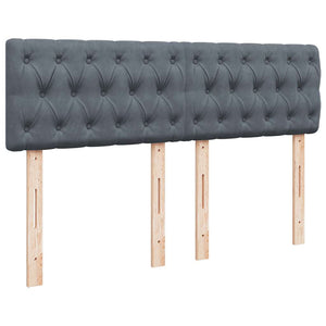 Κρεβάτι Boxspring με Στρώμα Σκούρο Γκρι 140x200 εκ. Βελούδινο