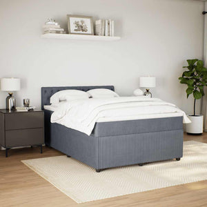 Κρεβάτι Boxspring με Στρώμα Σκούρο Γκρι 140x200 εκ. Βελούδινο
