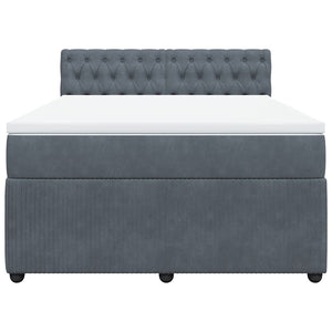 Κρεβάτι Boxspring με Στρώμα Σκούρο Γκρι 140x200 εκ. Βελούδινο