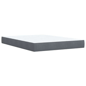Κρεβάτι Boxspring με Στρώμα Σκούρο Γκρι 140x200 εκ. Βελούδινο