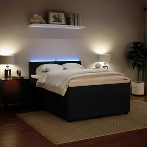 Κρεβάτι Boxspring με Στρώμα Μαύρο 140x200 εκ. Βελούδινο