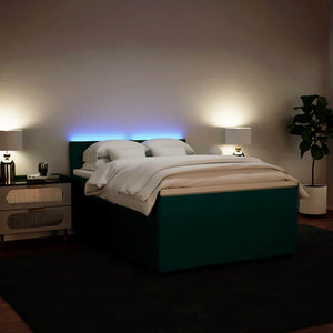 Κρεβάτι Boxspring με Στρώμα Σκούρο Πράσινο 140x200εκ. Βελούδινο - Pakobazaar