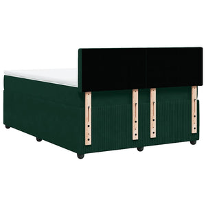 Κρεβάτι Boxspring με Στρώμα Σκούρο Πράσινο 140x200εκ. Βελούδινο - Pakobazaar