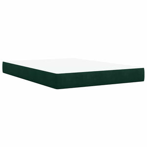 Κρεβάτι Boxspring με Στρώμα Σκούρο Πράσινο 140x200εκ. Βελούδινο - Pakobazaar